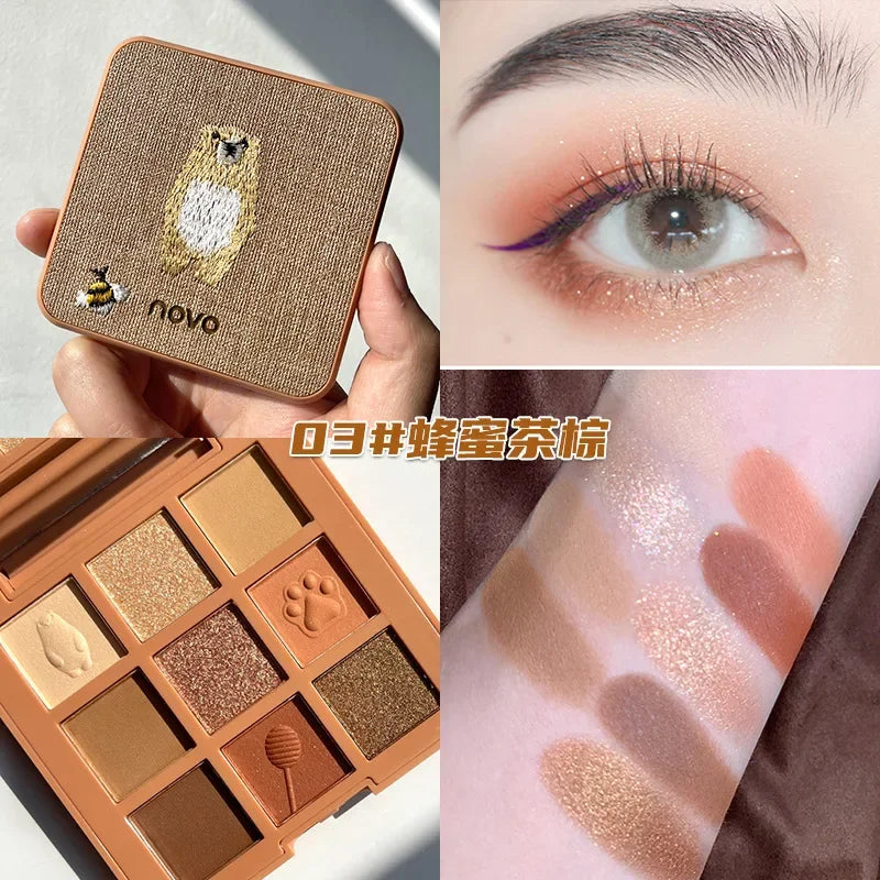 9-Color Embroidered Eyeshadow Palette
