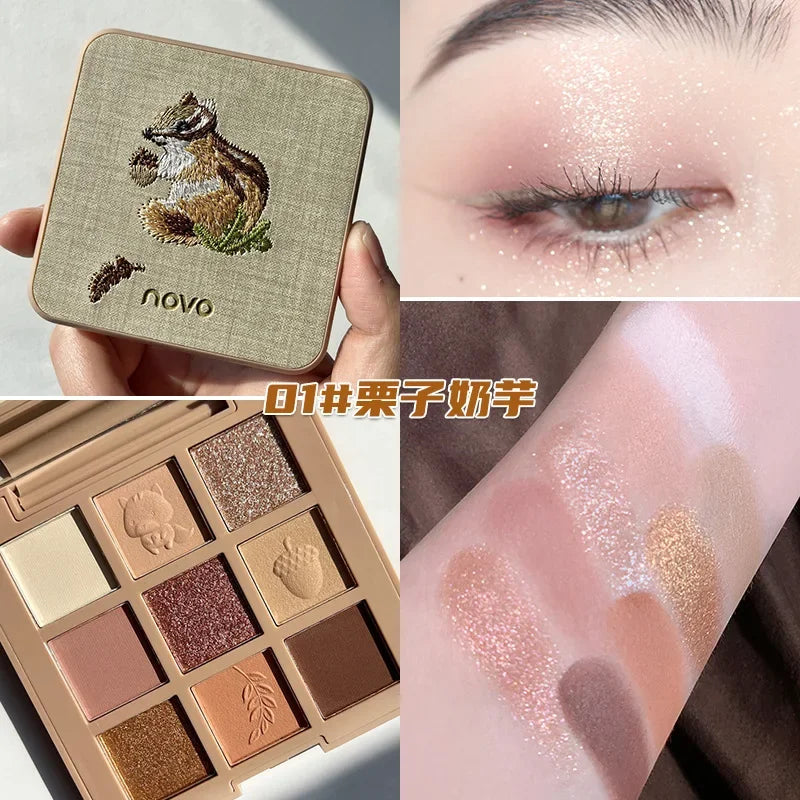 9-Color Embroidered Eyeshadow Palette