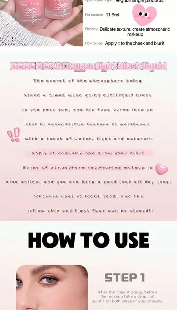 Korean Beauty Soft Pink Liquid Blush