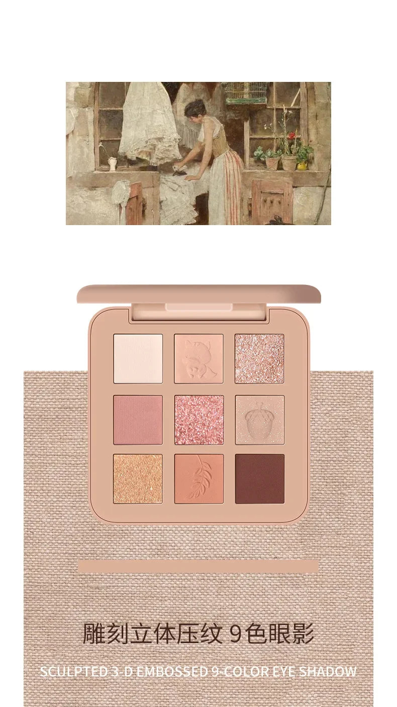 9-Color Embroidered Eyeshadow Palette