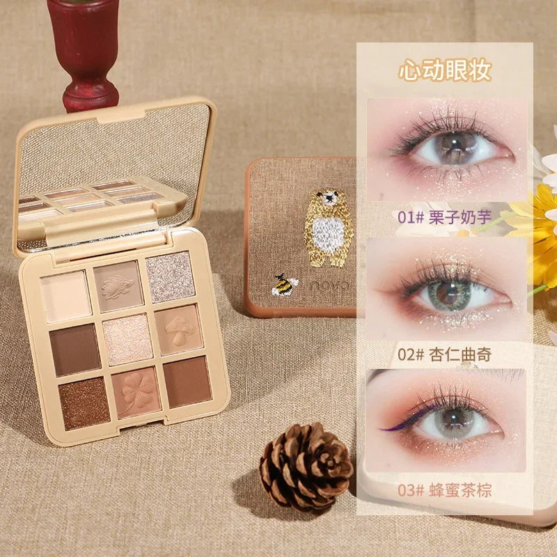 9-Color Embroidered Eyeshadow Palette