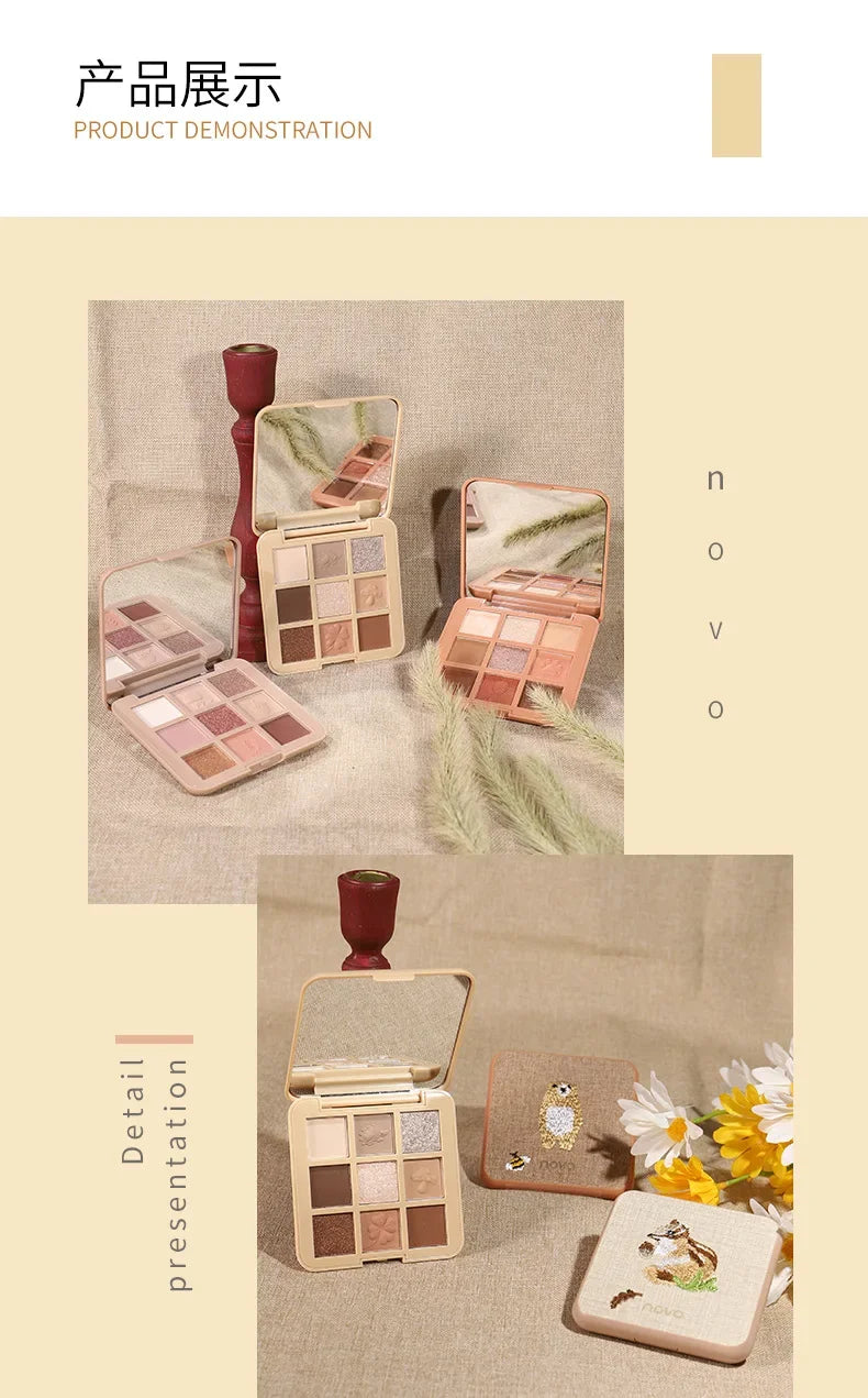 9-Color Embroidered Eyeshadow Palette