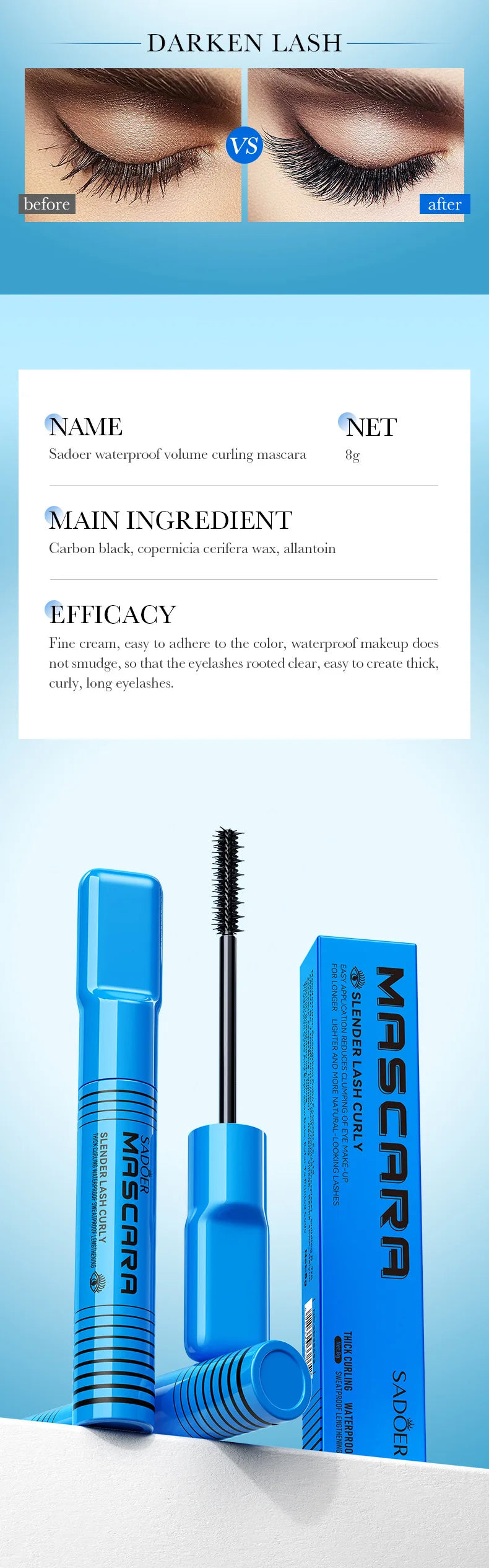 Korean Silk Fibre 5D Waterproof Mascara